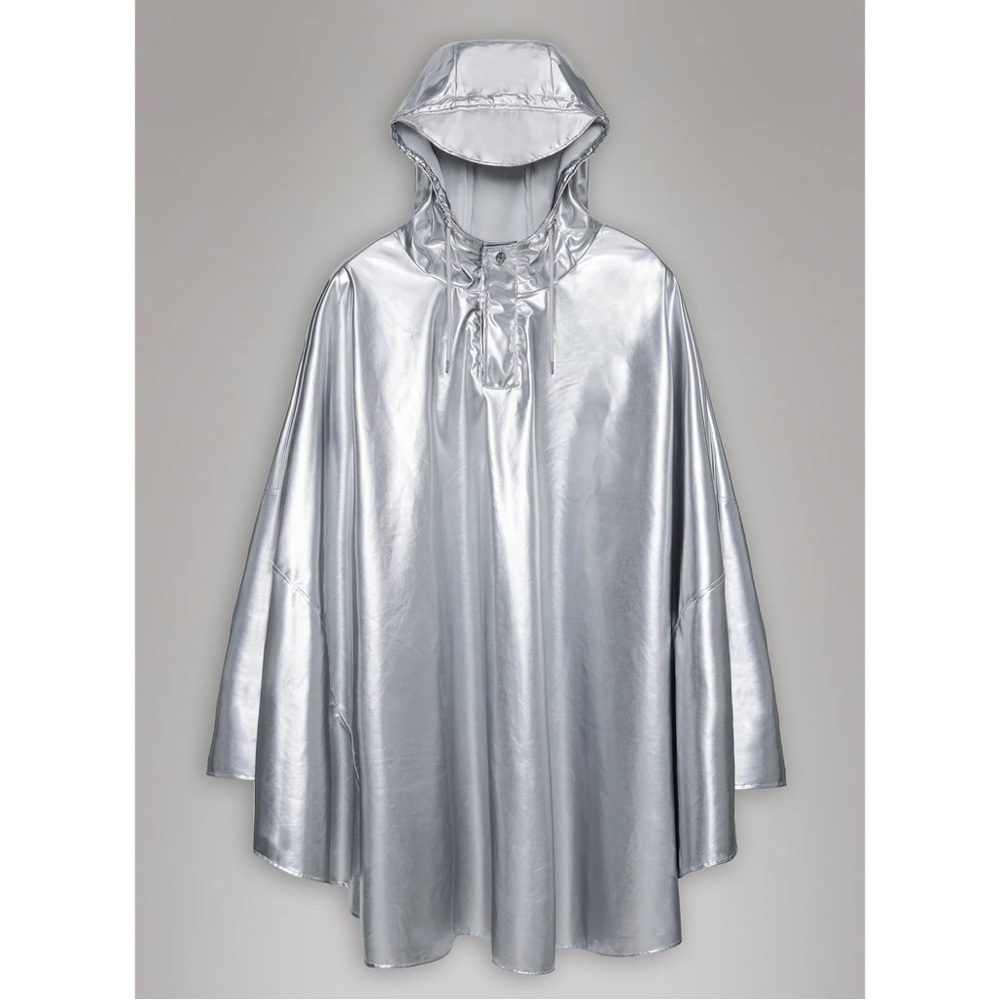 Rain’s silver metallic Cape Coat M - Picture 2 of 6